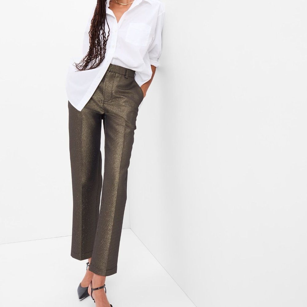 GAP Metallic Straight Up Pants - NWT
